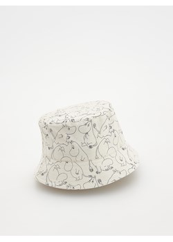 Reserved - Bucket hat z lnem Muminki - kremowy ze sklepu Reserved w kategorii Czapki dziecięce - zdjęcie 173870880
