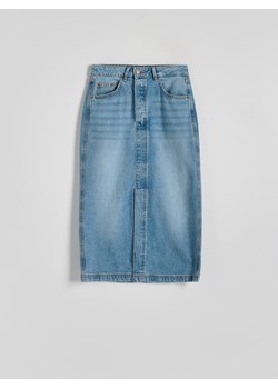 Reserved - Jeansowa spódnica midi - niebieski ze sklepu Reserved w kategorii Spódnice - zdjęcie 173870990