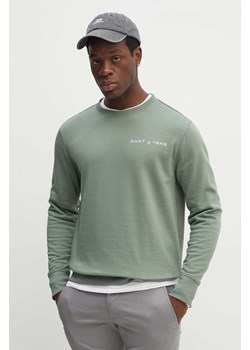 Gant bluza męska kolor zielony gładka ze sklepu ANSWEAR.com w kategorii Bluzy męskie - zdjęcie 173872314