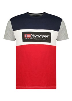 Geographical Norway Koszulka &quot;Jolem&quot; w kolorze szaro-czerwono-granatowym ze sklepu Limango Polska w kategorii T-shirty męskie - zdjęcie 173872663