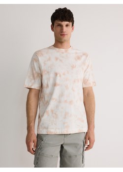 Reserved - T-shirt boxy tie dye - złamana biel ze sklepu Reserved w kategorii T-shirty męskie - zdjęcie 173873753