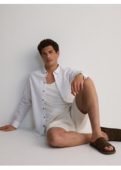 Reserved - Koszula regular z lnem - biały ze sklepu Reserved w kategorii Koszule męskie - zdjęcie 173873780