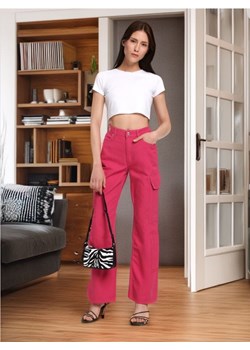 Sinsay - Jeansy wide leg high waist - różowy ze sklepu Sinsay w kategorii Jeansy damskie - zdjęcie 173874212