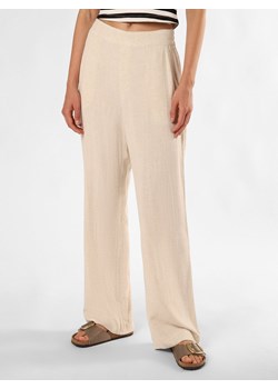mbyM Spodnie z zawartością lnu - Emmett-M Kobiety len beżowy wypukły wzór tkaniny ze sklepu vangraaf w kategorii Spodnie damskie - zdjęcie 173875382