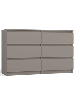 Długa komoda z 6 szufladami glina 120 cm R2-L54 ze sklepu Edinos.pl w kategorii Komody - zdjęcie 173875790