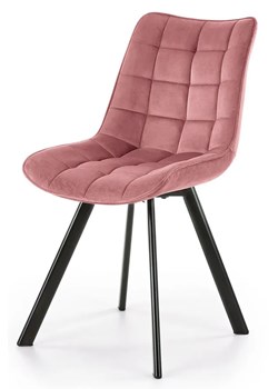 Zestaw różowych aksamitnych krzeseł do jadalni 4 szt. - Winston 4S ze sklepu Edinos.pl w kategorii Krzesła - zdjęcie 173876144