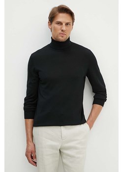 Theory sweter wełniany męski kolor czarny lekki z golferm M0781705 ze sklepu ANSWEAR.com w kategorii Swetry męskie - zdjęcie 173877542
