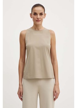 Max Mara Leisure bluzka kolor beżowy gładka 2426946027600 ze sklepu ANSWEAR.com w kategorii Bluzki damskie - zdjęcie 173877621