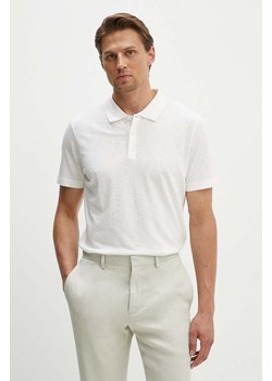 Theory polo bawełniane kolor biały ze sklepu ANSWEAR.com w kategorii T-shirty męskie - zdjęcie 173877722