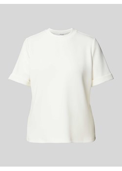 T-shirt z prążkowanym okrągłym dekoltem ze sklepu Peek&Cloppenburg  w kategorii Bluzki damskie - zdjęcie 173878081