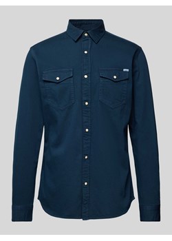 Koszula casualowa o kroju slim fit z imitacji denimu model ‘ESHERIDAN’ ze sklepu Peek&Cloppenburg  w kategorii Koszule męskie - zdjęcie 173878102