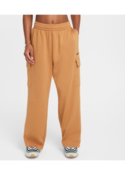 Dziewczęce spodnie z dzianiny o kroju oversize Dri-FIT Nike Sportswear - Brązowy ze sklepu Nike poland w kategorii Spodnie damskie - zdjęcie 173878902