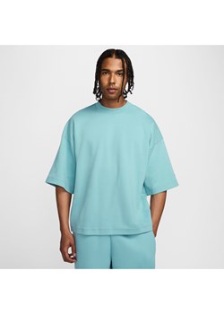 Męska dzianinowa koszulka z krótkim rękawem Nike Tech - Niebieski ze sklepu Nike poland w kategorii T-shirty męskie - zdjęcie 173878941