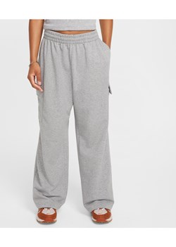 Dziewczęce spodnie z dzianiny o kroju oversize Dri-FIT Nike Sportswear - Szary ze sklepu Nike poland w kategorii Spodnie damskie - zdjęcie 173878954