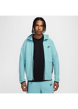 Męska bluza z kapturem i zamkiem na całej długości Nike Sportswear Tech Fleece Windrunner - Niebieski ze sklepu Nike poland w kategorii Bluzy męskie - zdjęcie 173879004