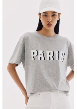 H & M - T-shirt z nadrukiem - Szary ze sklepu H&M w kategorii Bluzki damskie - zdjęcie 173879041