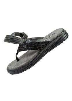 Japonki Skechers Proven M 204577 Blk czarne ze sklepu ButyModne.pl w kategorii Klapki męskie - zdjęcie 173880201