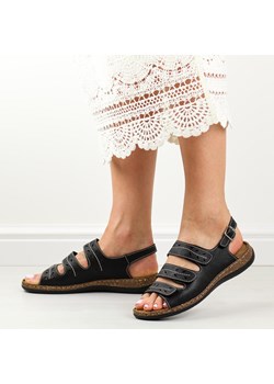 Czarne sandały damskie Sergio Leone Sk038 ze sklepu suzana.pl w kategorii Sandały damskie - zdjęcie 173881733