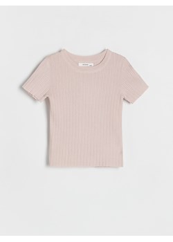 Reserved - Dzianinowa bluzka - beżowy ze sklepu Reserved w kategorii Bluzki dziewczęce - zdjęcie 173882824