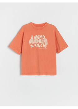 Reserved - Bawełniany t-shirt oversize - koralowy ze sklepu Reserved w kategorii T-shirty chłopięce - zdjęcie 173883321