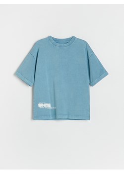 Reserved - Bawełniany t-shirt oversize - niebieski ze sklepu Reserved w kategorii T-shirty chłopięce - zdjęcie 173883323