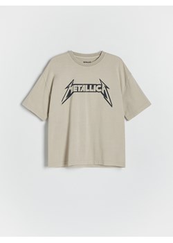 Reserved - T-shirt oversize Metallica - jasnoszary ze sklepu Reserved w kategorii T-shirty chłopięce - zdjęcie 173883352