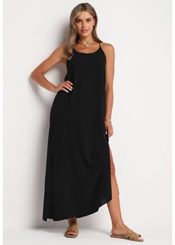 Czarna Taliowana Sukienka na Ramiączkach Rivaniell ze sklepu Born2be Odzież w kategorii Sukienki - zdjęcie 173884224