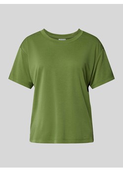 T-shirt z prążkowanym okrągłym dekoltem ze sklepu Peek&Cloppenburg  w kategorii Bluzki damskie - zdjęcie 173887541