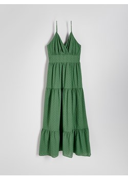 Reserved - Sukienka z bawełny - zielony ze sklepu Reserved w kategorii Sukienki - zdjęcie 173888643