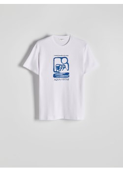 Reserved - T-shirt regular z nadrukiem - biały ze sklepu Reserved w kategorii T-shirty męskie - zdjęcie 173888941