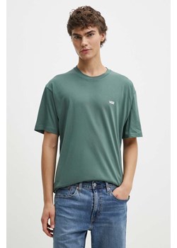 Vans t-shirt bawełniany męski kolor zielony gładki VN0A3CZE1CI1 ze sklepu ANSWEAR.com w kategorii T-shirty męskie - zdjęcie 173890244