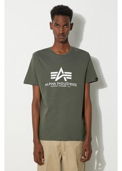 Alpha Industries t-shirt bawełniany Basic T-Shirt kolor zielony z nadrukiem 100501.142 ze sklepu PRM w kategorii T-shirty męskie - zdjęcie 173890413