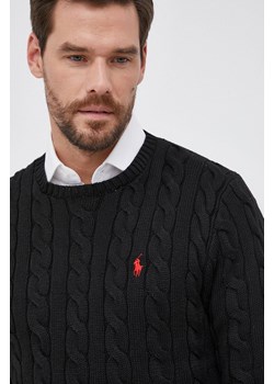 Polo Ralph Lauren Sweter bawełniany 710775885012 męski kolor czarny ciepły ze sklepu PRM w kategorii Swetry męskie - zdjęcie 173890443