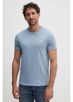 Polo Ralph Lauren t-shirt bawełniany męski kolor fioletowy gładki 710671438 ze sklepu PRM w kategorii T-shirty męskie - zdjęcie 173890791