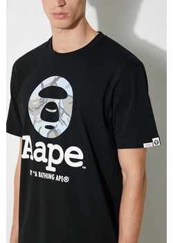 AAPE t-shirt bawełniany Basic Tee męski kolor czarny z nadrukiem AAPTEM1445XXM ze sklepu PRM w kategorii T-shirty męskie - zdjęcie 173890982