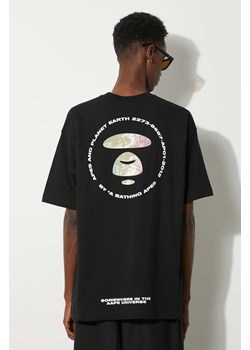 AAPE t-shirt bawełniany Basic Tee męski kolor czarny z nadrukiem AAPTEM1457XXM ze sklepu PRM w kategorii T-shirty męskie - zdjęcie 173890990