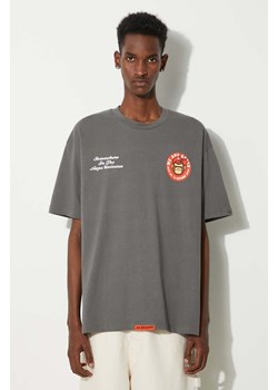 AAPE t-shirt bawełniany Basic Tee męski kolor szary z nadrukiem AAPTEM1495XXM ze sklepu PRM w kategorii T-shirty męskie - zdjęcie 173891000