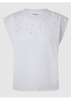 Pepe Jeans FOOTWEAR Koszulka w kolorze białym ze sklepu Limango Polska w kategorii Bluzki damskie - zdjęcie 173891651