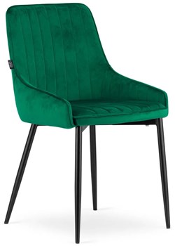 Komplet zielonych aksamitnych krzeseł do jadalni 4 szt. - Cinar ze sklepu Edinos.pl w kategorii Krzesła - zdjęcie 173892912