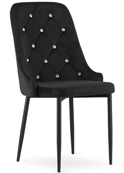 Czarne pikowane krzesło w stylu glamour - Draco 3X ze sklepu Edinos.pl w kategorii Krzesła - zdjęcie 173893071