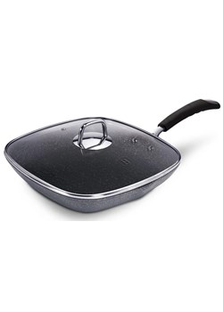 Szara patelnia grillowa do wszystkich typów kuchenek A8-S18 ze sklepu Edinos.pl w kategorii Naczynia - zdjęcie 173893283
