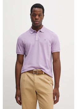 Gant polo bawełniane kolor fioletowy gładki ze sklepu ANSWEAR.com w kategorii T-shirty męskie - zdjęcie 173894091