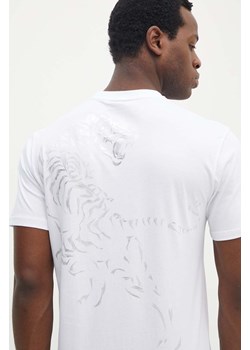 PLEIN SPORT t-shirt bawełniany męski kolor biały z nadrukiem FADC MTK7539 STE003N ze sklepu ANSWEAR.com w kategorii T-shirty męskie - zdjęcie 173894582