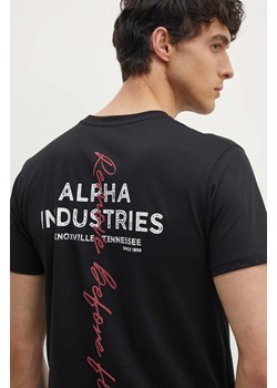 Alpha Industries t-shirt bawełniany męski kolor czarny z nadrukiem 148516 ze sklepu ANSWEAR.com w kategorii T-shirty męskie - zdjęcie 173894613
