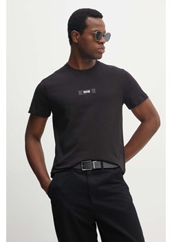 Versace Jeans Couture t-shirt bawełniany męski kolor czarny z aplikacją 77GAH6S3 J0001 ze sklepu ANSWEAR.com w kategorii T-shirty męskie - zdjęcie 173894623