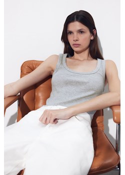 H & M - Krótki top bez rękawów - Szary ze sklepu H&M w kategorii Bluzki damskie - zdjęcie 173895050