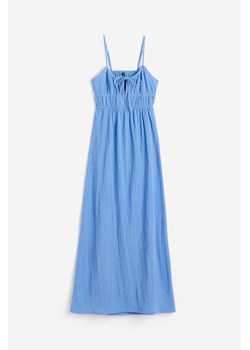 H & M - Kreszowana sukienka z wiązaniem - Niebieski ze sklepu H&M w kategorii Sukienki - zdjęcie 173895081