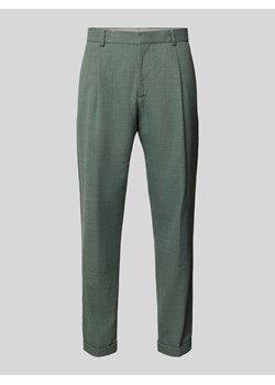 Spodnie do garnituru o kroju tapered fit z zakładkami w pasie model ‘Luis’ ze sklepu Peek&Cloppenburg  w kategorii Spodnie męskie - zdjęcie 173895381