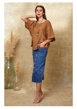 Joséfine Lniana koszulka &quot;Calane&quot; w kolorze karmelowym ze sklepu Limango Polska w kategorii Bluzki damskie - zdjęcie 173896761