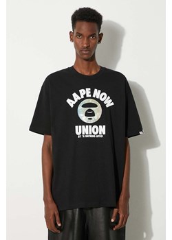 AAPE t-shirt bawełniany Basic Tee męski kolor czarny z nadrukiem AAPTEM1447XXM ze sklepu PRM w kategorii T-shirty męskie - zdjęcie 173899480
